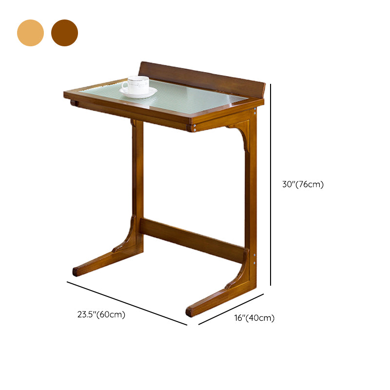 Rustic Abstract Side Table Rectangular Rattan Sofa Side Accent Table