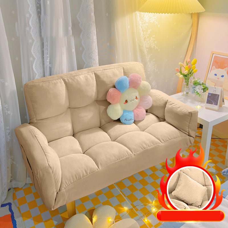 Living Room Velvet Sofa Contemporary Style Biscuit Back Seating