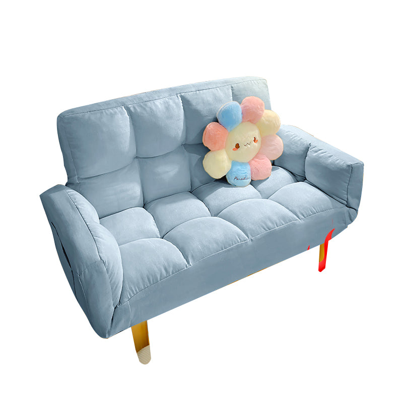 Living Room Velvet Sofa Contemporary Style Biscuit Back Seating