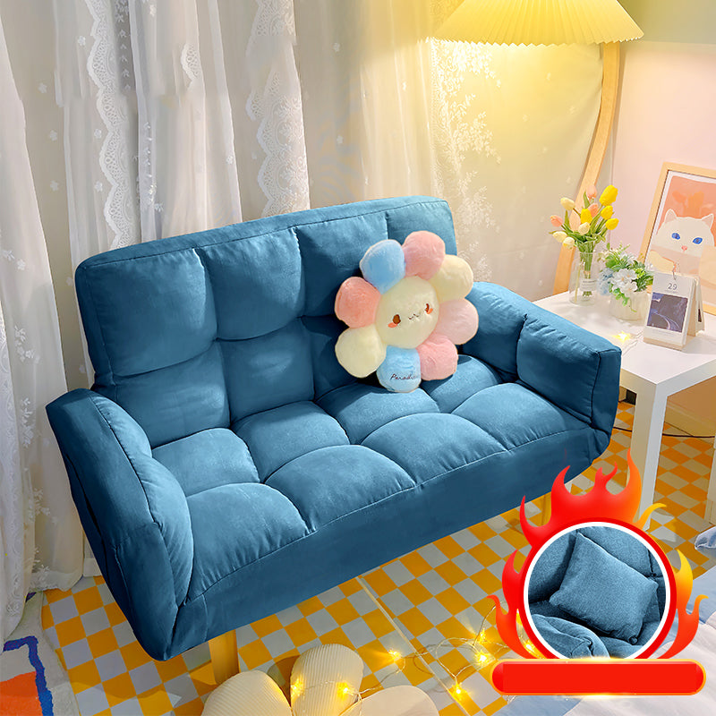 Living Room Velvet Sofa Contemporary Style Biscuit Back Seating