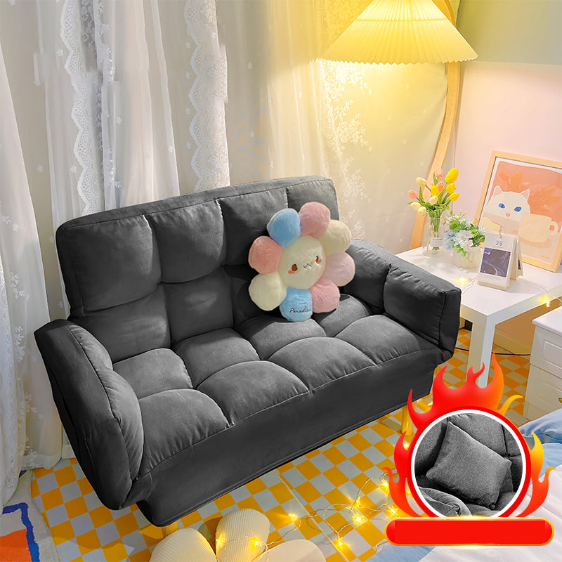 Living Room Velvet Sofa Contemporary Style Biscuit Back Seating