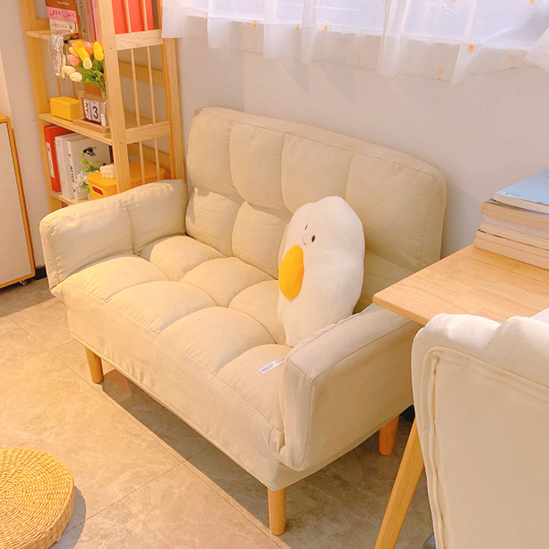Living Room Velvet Sofa Contemporary Style Biscuit Back Seating