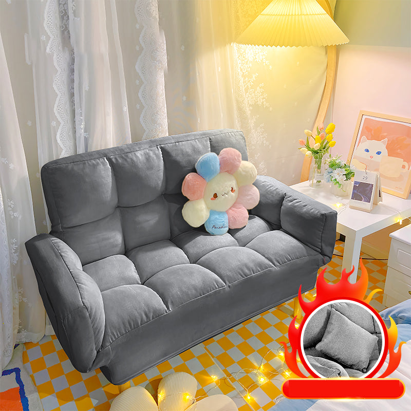 Living Room Velvet Sofa Contemporary Style Biscuit Back Seating