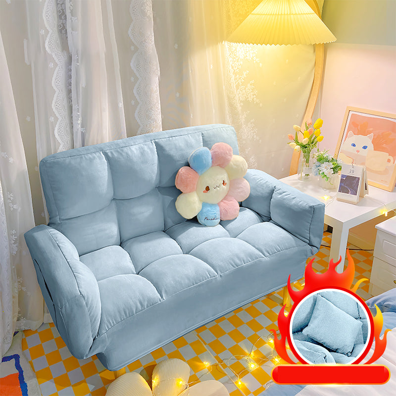 Living Room Velvet Sofa Contemporary Style Biscuit Back Seating
