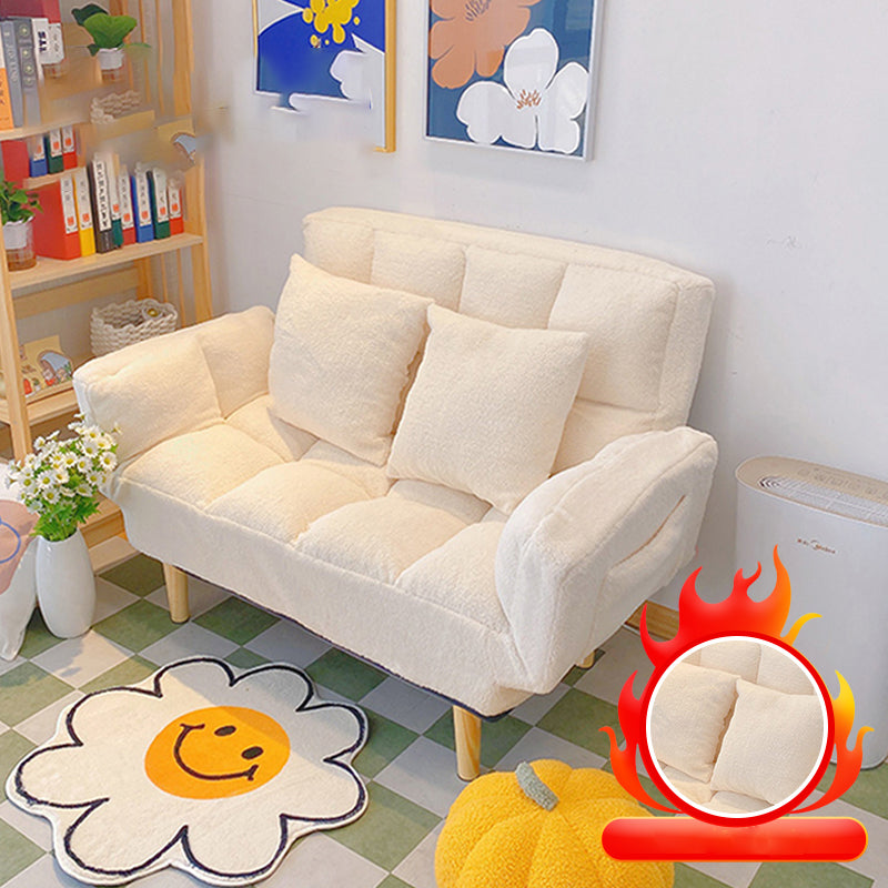 Living Room Velvet Sofa Contemporary Style Biscuit Back Seating