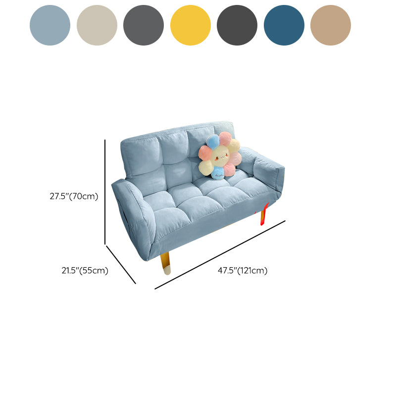 Living Room Velvet Sofa Contemporary Style Biscuit Back Seating