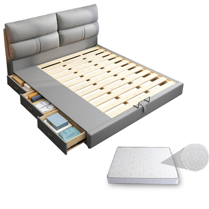 Mattress Included Platform Bed Frame Upholstered Headboard Platform Bed