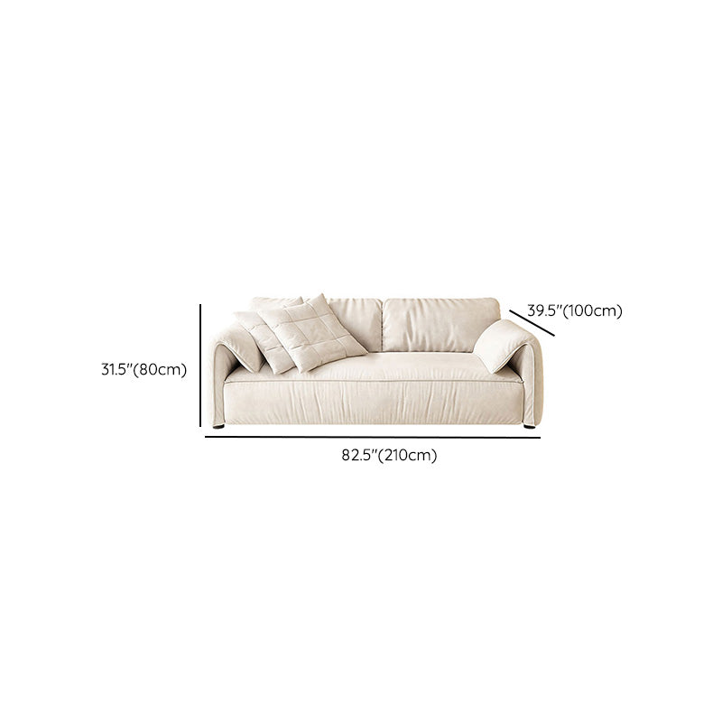 Fabric Sofa with Bolster Pillows Contemporary Apartment Seating