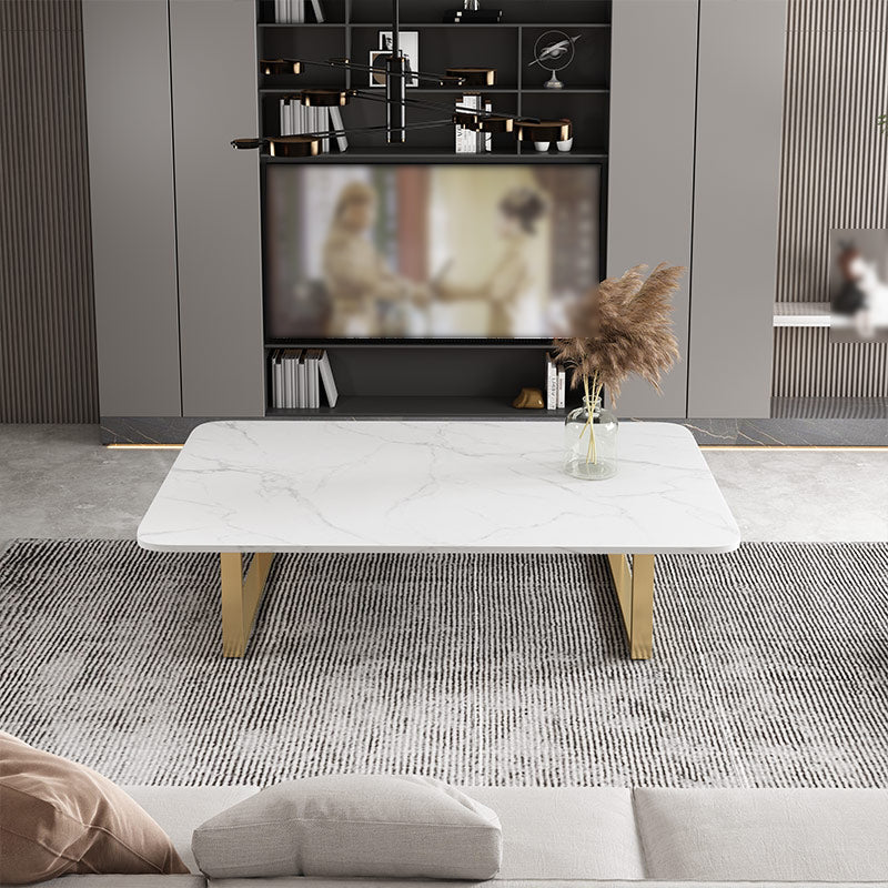 Glam Frame Coffee Table Rectangle Slate Top Coffee Cocktail Table