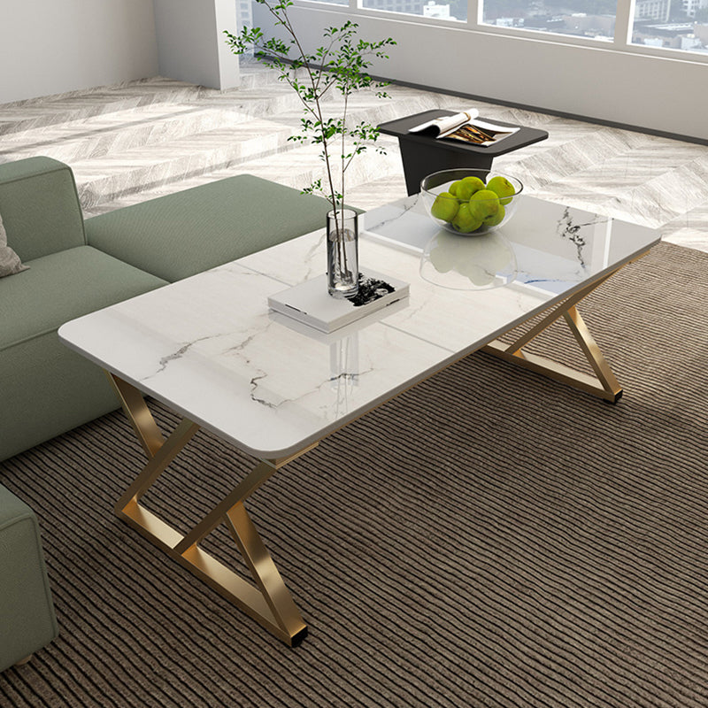 Rectangle Cocktail Table Trestle Slate Top Coffee or End Table