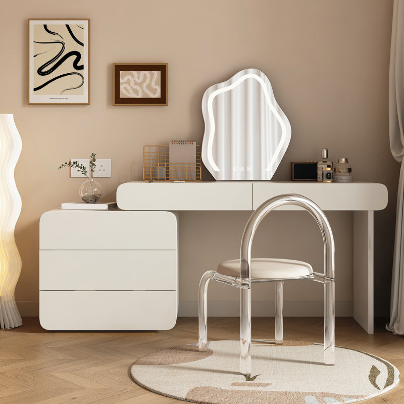 Scandinavian Vanity Set White Bedroom Mirror Vanity Dressing Table