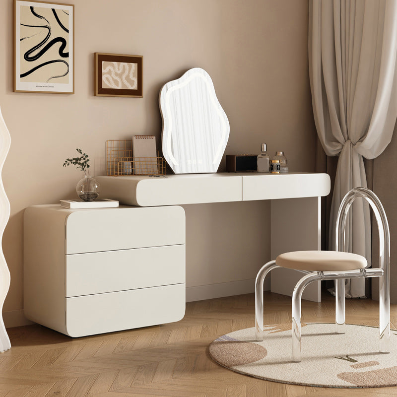 Scandinavian Vanity Set White Bedroom Mirror Vanity Dressing Table
