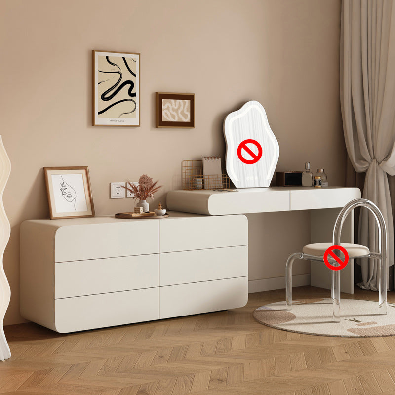 Scandinavian Vanity Set White Bedroom Mirror Vanity Dressing Table