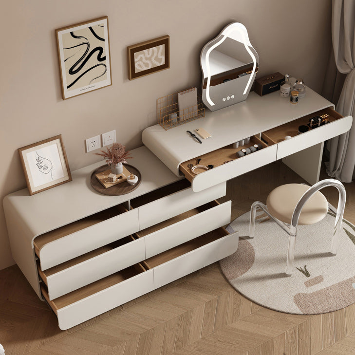 Scandinavian Vanity Set White Bedroom Mirror Vanity Dressing Table