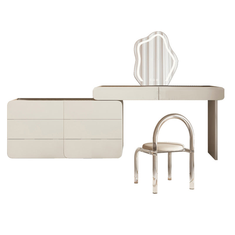 Scandinavian Vanity Set White Bedroom Mirror Vanity Dressing Table