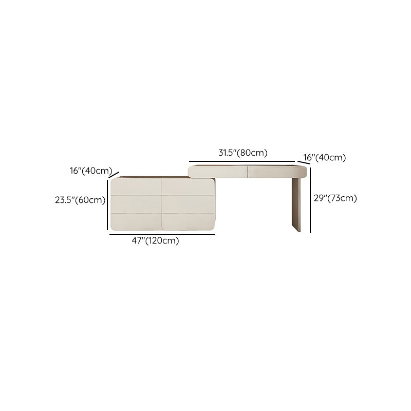 Scandinavian Vanity Set White Bedroom Mirror Vanity Dressing Table