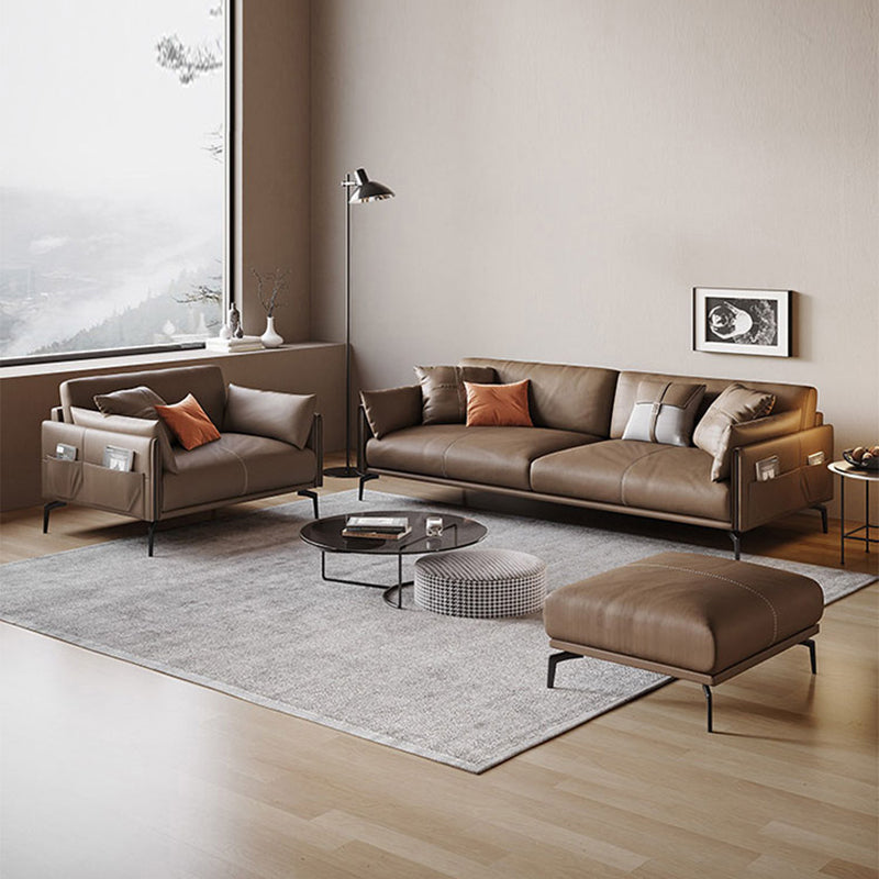 Modern Style Seating with Four Leds Bonus Room Tuxedo Arm Loveseat