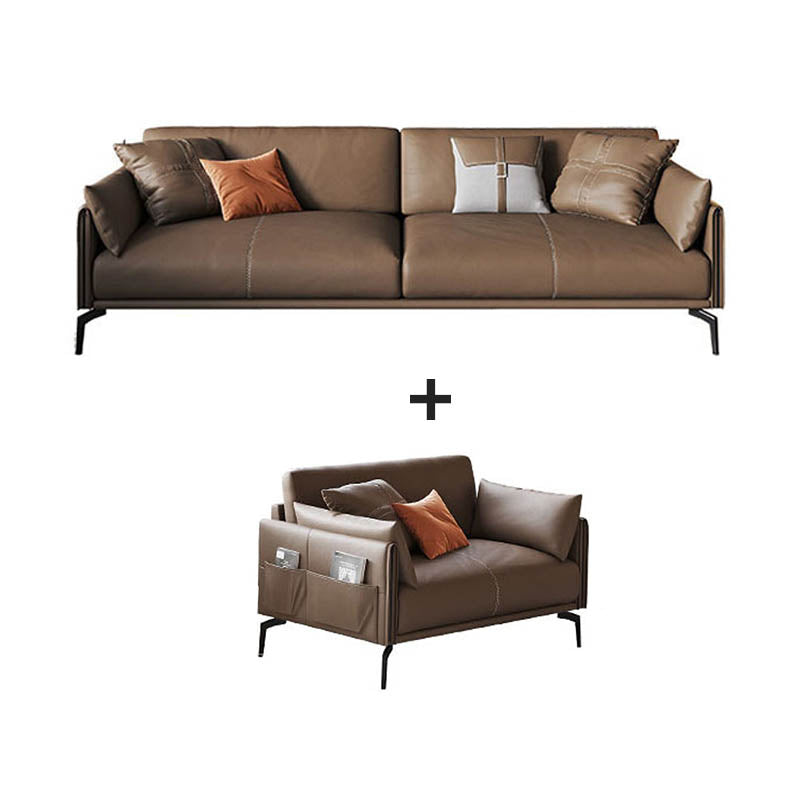 Modern Style Seating with Four Leds Bonus Room Tuxedo Arm Loveseat