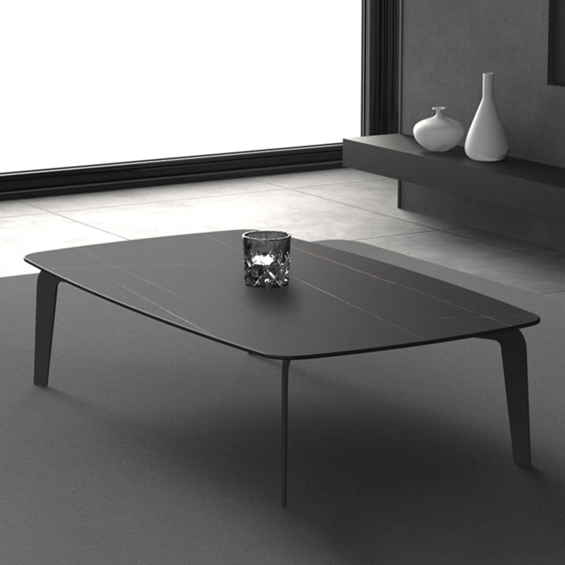 Rectangular Slate 4 Legs Coffee Table 16.5" High Stone 1 Single Cocktail Table