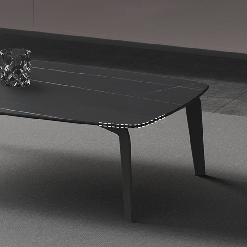 Rectangular Slate 4 Legs Coffee Table 16.5" High Stone 1 Single Cocktail Table