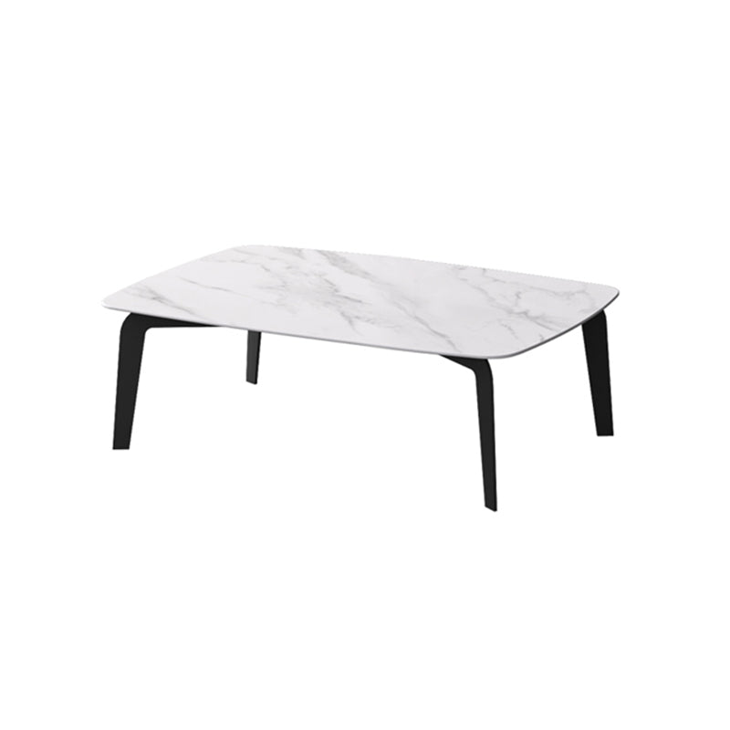 Rectangular Slate 4 Legs Coffee Table 16.5" High Stone 1 Single Cocktail Table