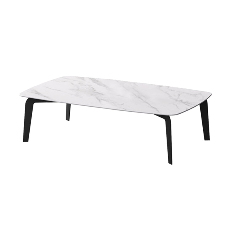 Rectangular Slate 4 Legs Coffee Table 16.5" High Stone 1 Single Cocktail Table
