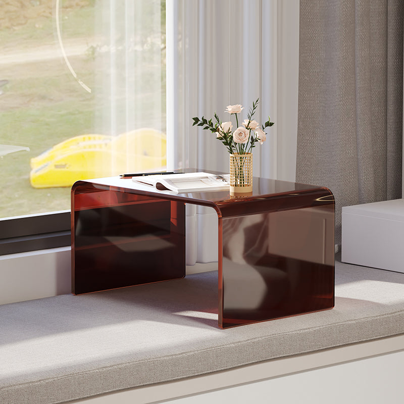 Luxurious Sled Side Table Rectangular Acrylic End Table Stand