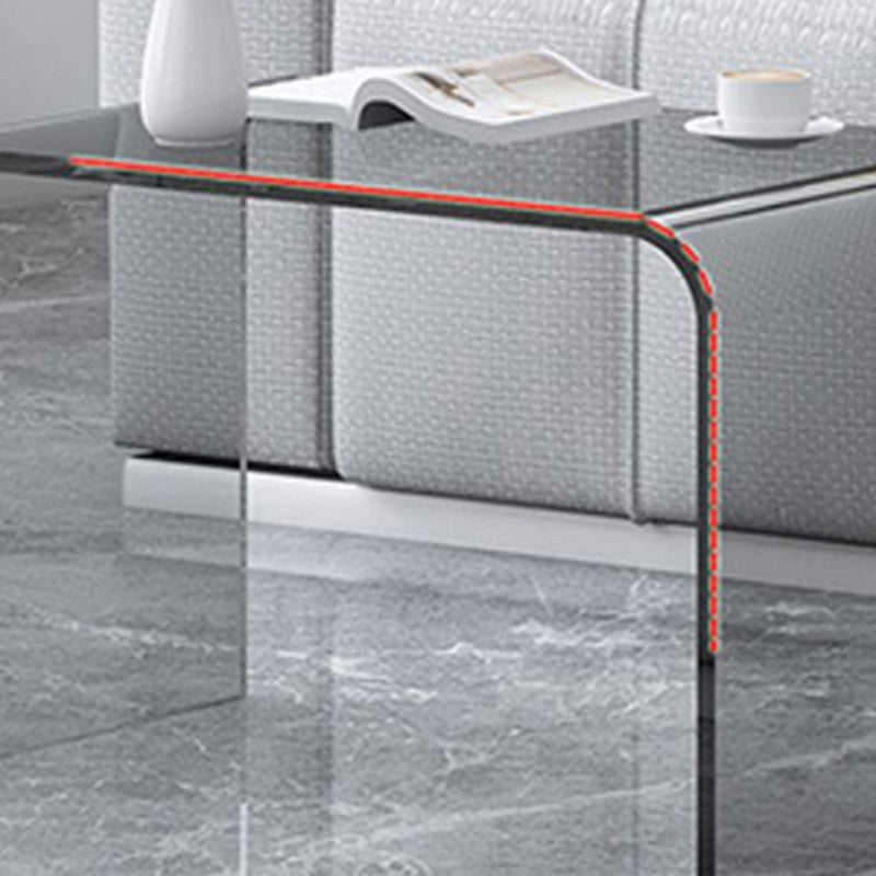 Modernistic C-Shape Sofa Side Accent Table Acrylic Bedroom Corner Table