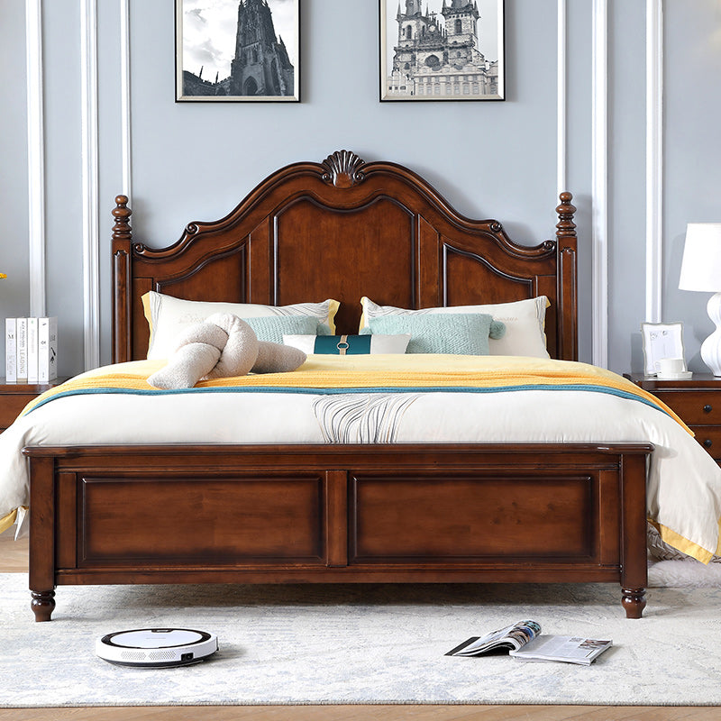 Queen Size Traditional Wood Bed 71.7" W Bed Frame with Mattress