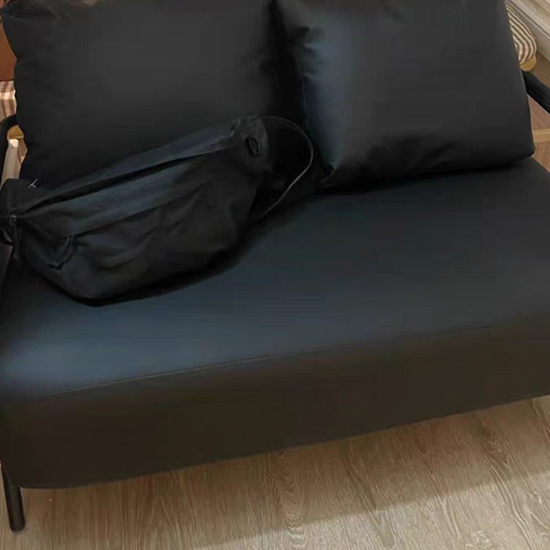 Metal Sofa with Bolster Pillows Contemporary with Four Legs Seating