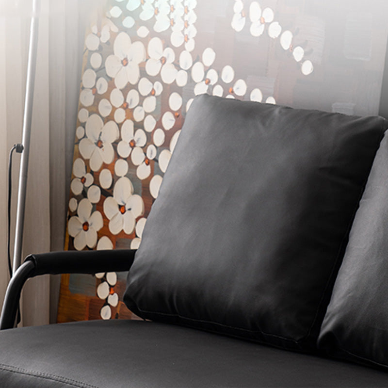 Metal Sofa with Bolster Pillows Contemporary with Four Legs Seating