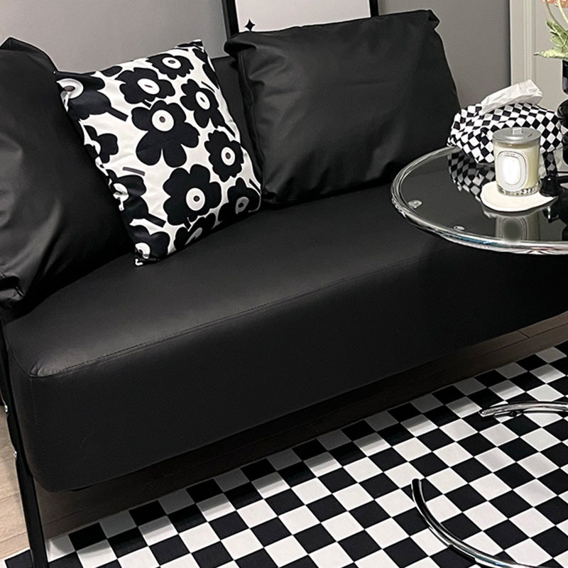 Metal Sofa with Bolster Pillows Contemporary with Four Legs Seating