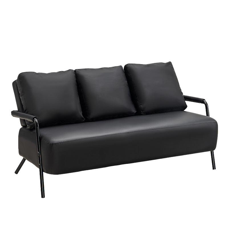Metal Sofa with Bolster Pillows Contemporary with Four Legs Seating