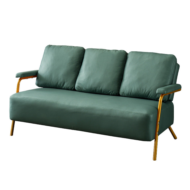 Metal Sofa with Bolster Pillows Contemporary with Four Legs Seating