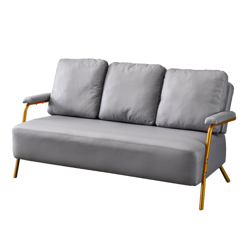 Metal Sofa with Bolster Pillows Contemporary with Four Legs Seating