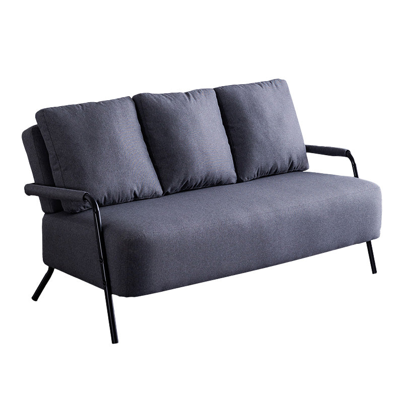 Metal Sofa with Bolster Pillows Contemporary with Four Legs Seating