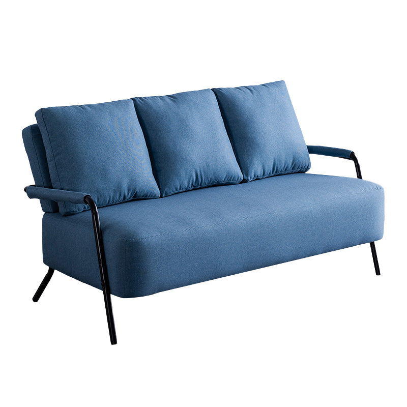 Metal Sofa with Bolster Pillows Contemporary with Four Legs Seating