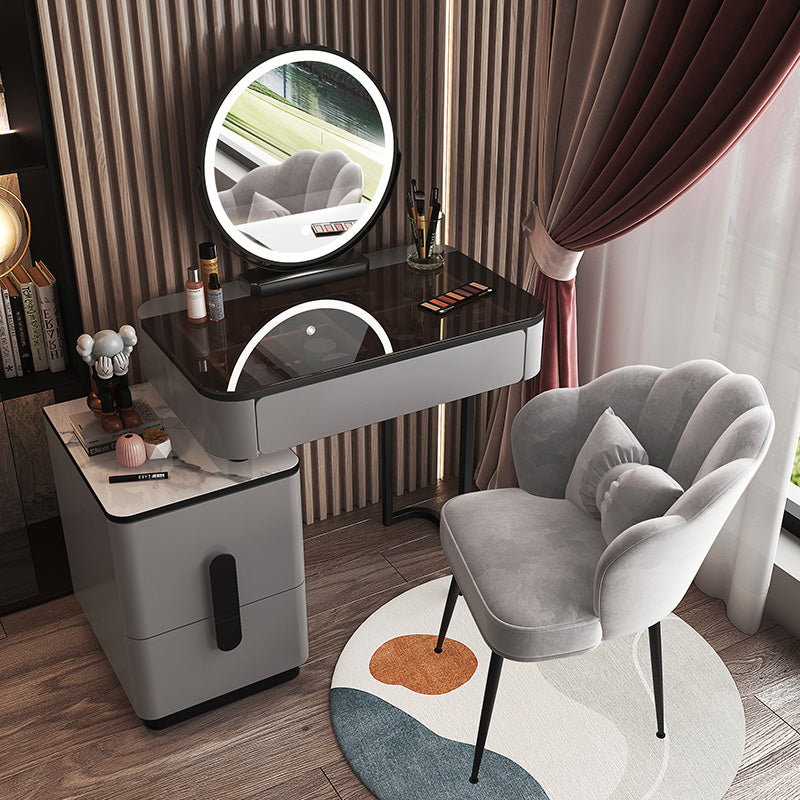 Glam Glass Bedroom Vanity Desk 4 Drawer Vanity Dressing Table