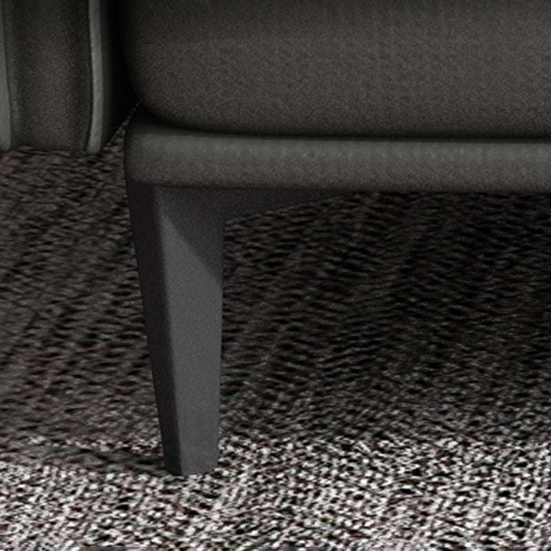 Gray Leather Sofa with Four Legs Contemporary Living Room Seating