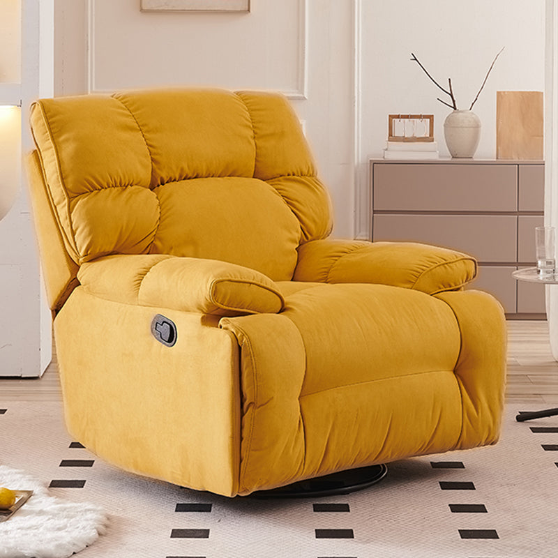 Velvet Recliner Chair Solid Color Standard Recliner with Position Lock