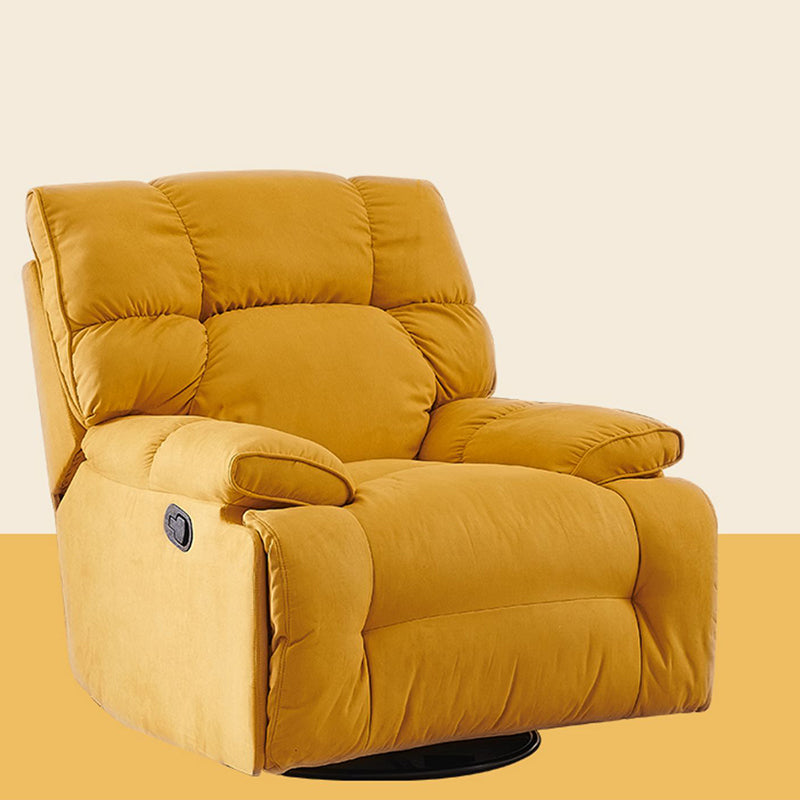 Velvet Recliner Chair Solid Color Standard Recliner with Position Lock