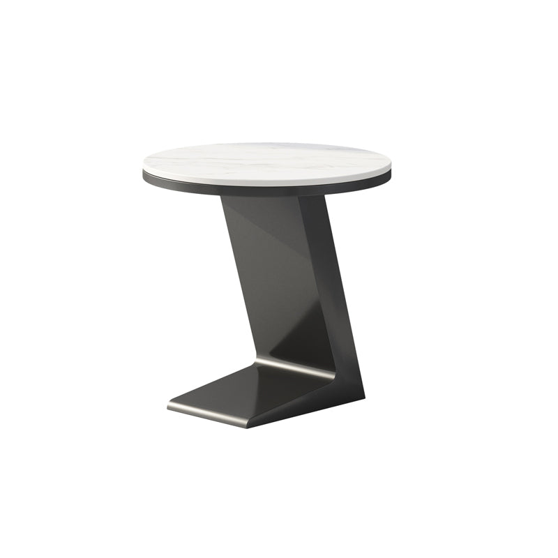 Modern 19.68" Tall Side Table Black Metal Sofa Side Accent Table