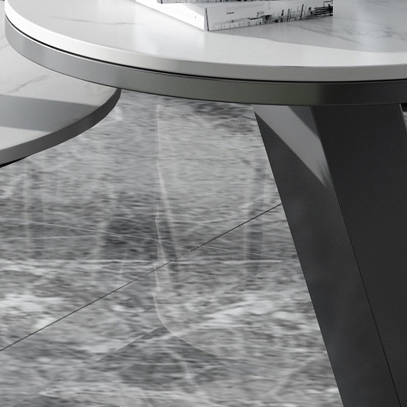 Modern 19.68" Tall Side Table Black Metal Sofa Side Accent Table