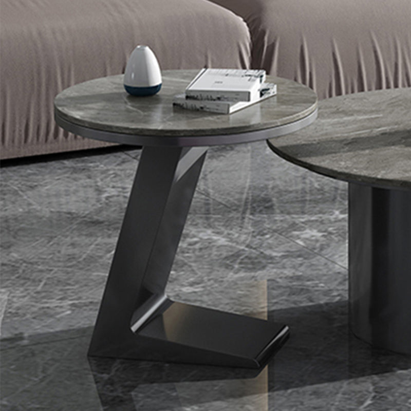 Modern 19.68" Tall Side Table Black Metal Sofa Side Accent Table