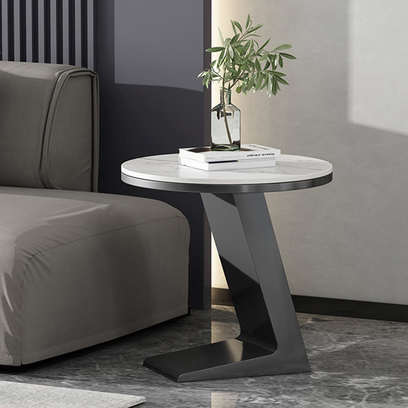 Modern 19.68" Tall Side Table Black Metal Sofa Side Accent Table