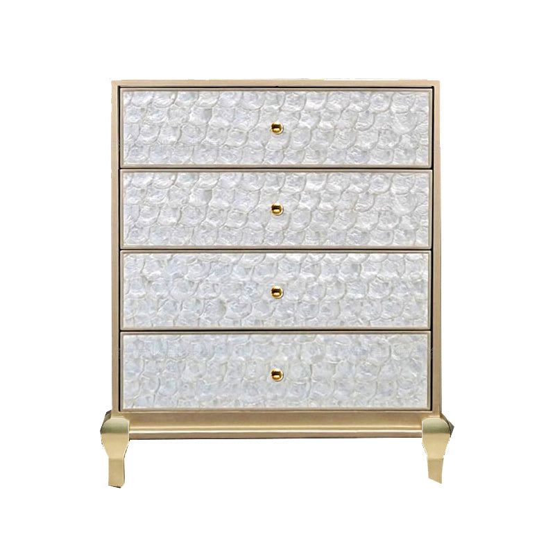 5 Drawers Champagne Storage Chest Glam Vertical Lingerie Chest