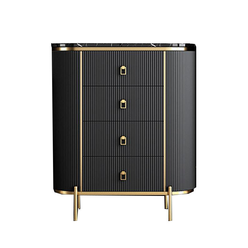 Vertical Glam Storage Chest Marble Top Lingerie Chest with Drawers
