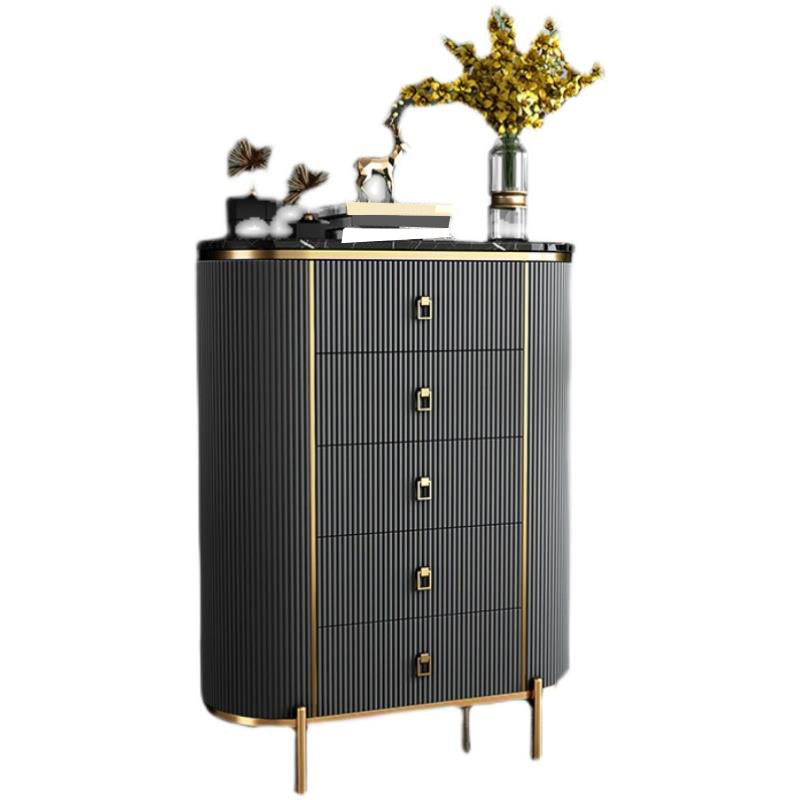Vertical Glam Storage Chest Marble Top Lingerie Chest with Drawers