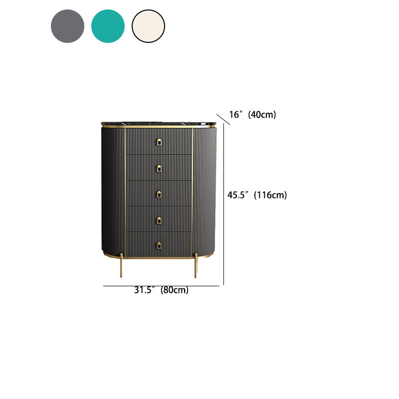 Vertical Glam Storage Chest Marble Top Lingerie Chest with Drawers