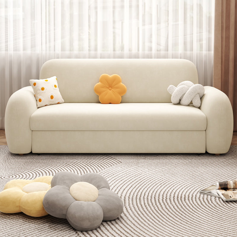 Contemporary Styled Metal Frame Sleeper Sofa Upholstered Square Arms Sofa Bed